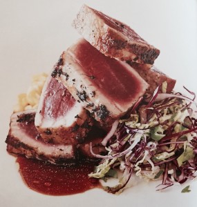 Merriman's Wok-Charred 'Ahi with Asian Slaw and Wasabi Dipping Sauce