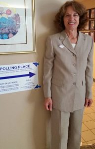 Wearing a pantsuit to cast my vote for Hillary Clinton