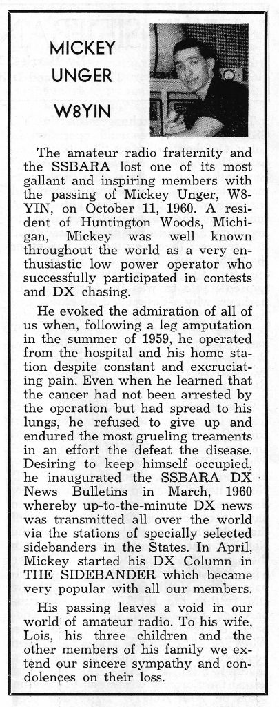 Mickey Unger obituary
